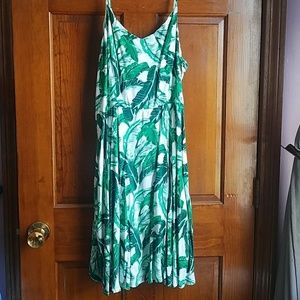 Green/White Leafy Old Navy Summer Dress